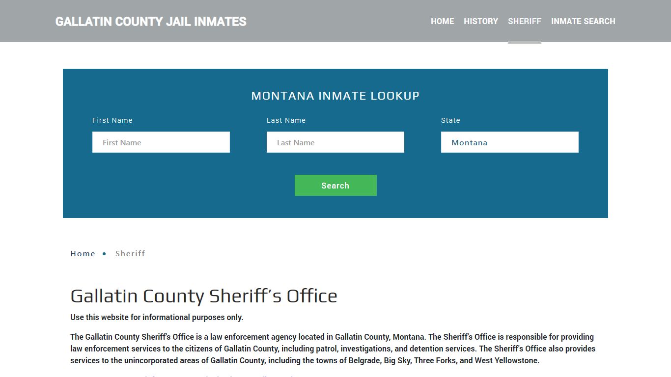 Gallatin County Sheriff, MT Arrest Warrant Lookup