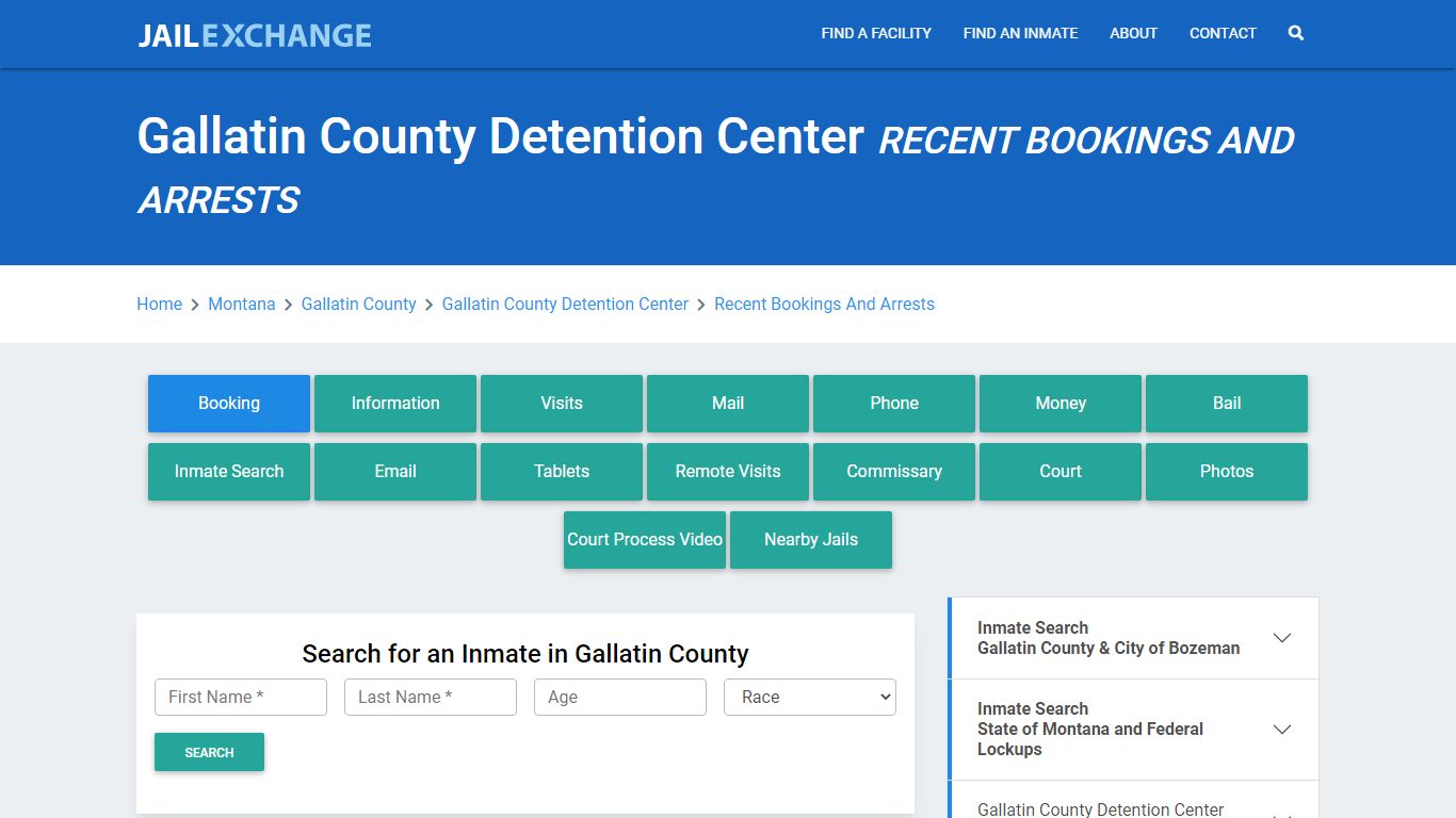 Gallatin County Detention Center Recent Bookings And Arrests