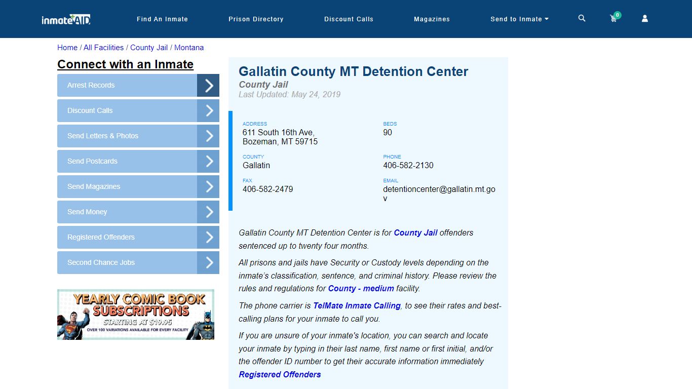 Gallatin County MT Detention Center - Inmate Locator